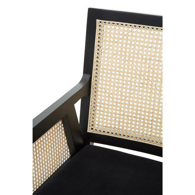 Corso Natural Rattan and Black Velvet Arm Chair – detail 2