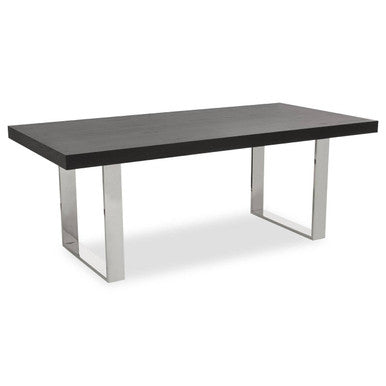 Ulmus Black Elm Wood Dining Table – in room setting