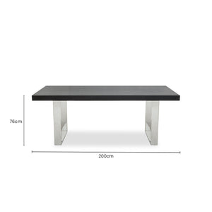 Ulmus Black Elm Wood Dining Table – side view 2
