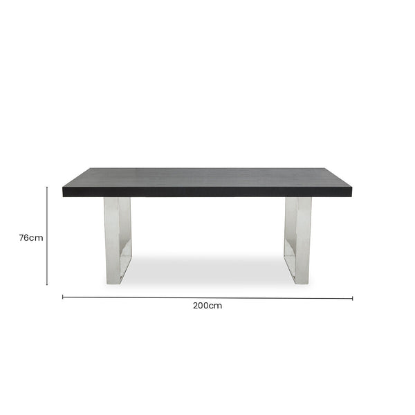 Ulmus Black Elm Wood Dining Table – side view 2