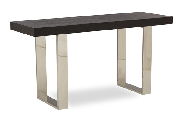 Natural Elm Wood Console Table with Silver Finish Frame | Ulmus – detail