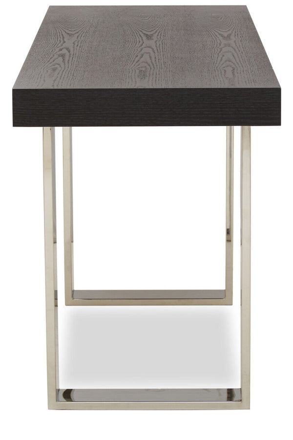 Natural Elm Wood Console Table with Silver Finish Frame | Ulmus – in room setting