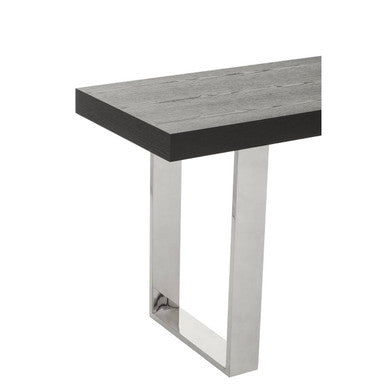 Natural Elm Wood Console Table with Silver Finish Frame | Ulmus – dimensions