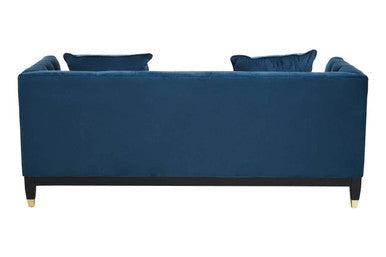 Sefira Navy Fabric 2 Seater Modern Chesterfield Sofa – close-up