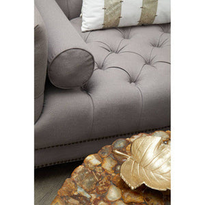 3 Seater Grey Fabric Sofa | Surina – angle view