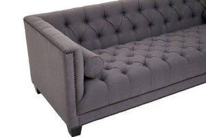 3 Seater Grey Fabric Sofa | Surina – back view