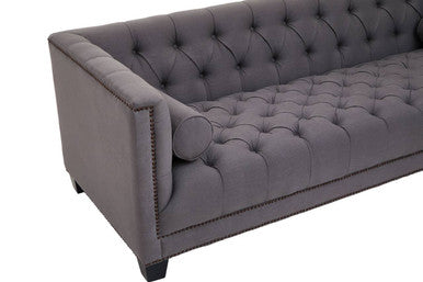 3 Seater Grey Fabric Sofa | Surina – back view