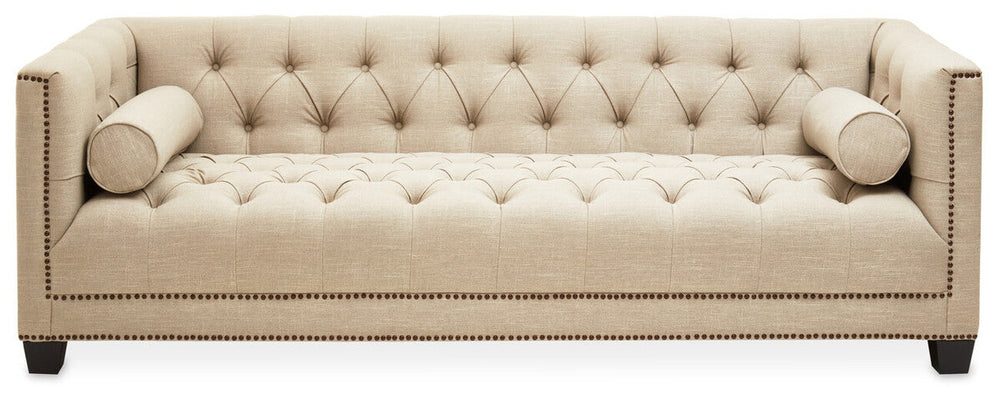 Surina Stone Fabric 3 Seater Sofa with Button Tufted Detail