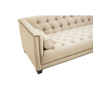Surina 3 Seat Stone Fabric Sofa