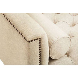 Surina 3 Seat Stone Fabric Sofa
