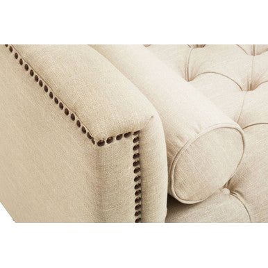 Surina 3 Seat Stone Fabric Sofa