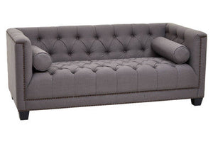 2 Seater Grey Fabric Sofa | Surina – in room setting