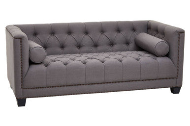 2 Seater Grey Fabric Sofa | Surina – in room setting