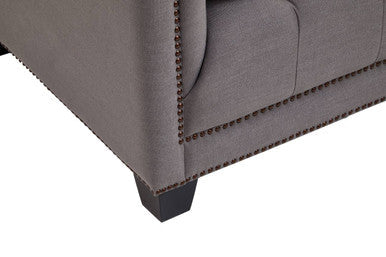 2 Seater Grey Fabric Sofa | Surina – back view