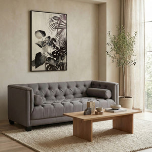 2 Seater Grey Fabric Sofa | Surina – detail