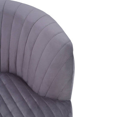Florina Grey Velvet Chair With Gold Legs