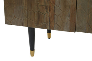 Malay Recycled Elm Wood 4 Door Sideboard – close-up 2