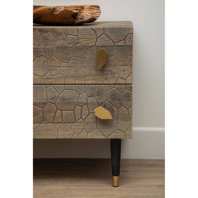Malay Natural Recycled Elm Wood 4 Drawer Chest – back view