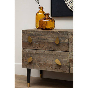 Malay Natural Recycled Elm Wood 4 Drawer Chest – angle view