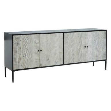 Luxor Grey Recycled Pine Wood 4 Door Sideboard