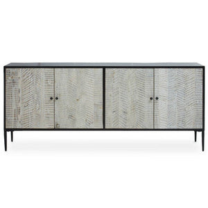Luxor Grey Recycled Pine Wood 4 Door Sideboard