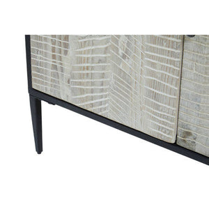 Luxor Grey Recycled Pine Wood 4 Door Sideboard – in room setting 2