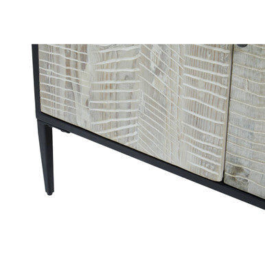 Luxor Grey Recycled Pine Wood 4 Door Sideboard – in room setting 2