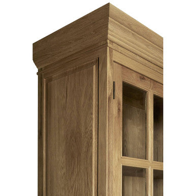 Oak Wood Tall Cabinet in Washed Grey Finish | Lyon – dimensions