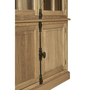 Oak Wood Tall Cabinet in Washed Grey Finish | Lyon – close-up
