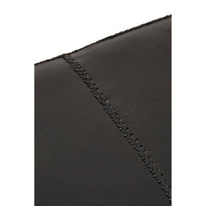Inca Black Leather and Teak Wood Bench – dimensions