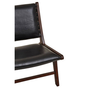 Inca Black Leather and Teak Wood Lounge Chair – dimensions