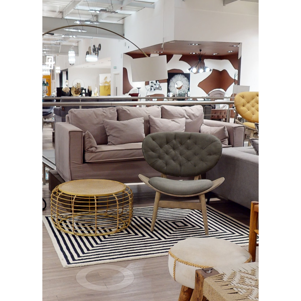 Menton 3 Seat Grey Fabric Sofa