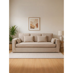 Menton 3 Seat Grey Fabric Sofa