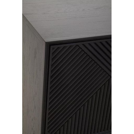 Jakara Black Wood Sideboard With Metal Legs