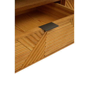 Jakara Natural Wood Finish Carved Media Unit – detail 2