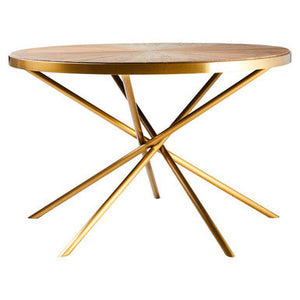 Jana Natural Wooden Round Dining Table – in room setting