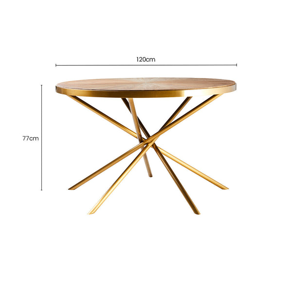 Jana Natural Wooden Round Dining Table – dimensions 2