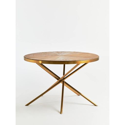 Jana Round Fir Wood Dining Table with Splayed Legs