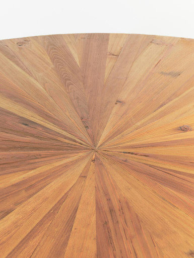 Jana Natural Wooden Round Dining Table – side view 2