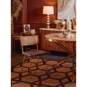 Jana Round Fir Wood Dining Table with Splayed Legs