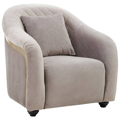 Fifi Light Grey Cotton Velvet Chair – detail