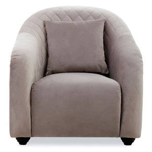 Fifi Light Grey Cotton Velvet Chair – side view