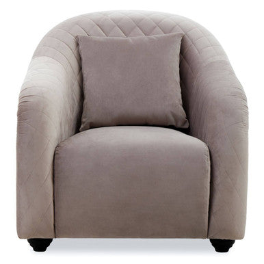 Fifi Light Grey Cotton Velvet Chair – side view