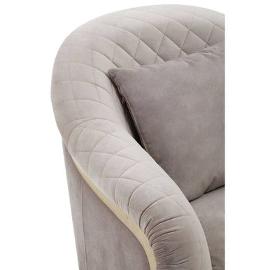 Fifi Light Grey Cotton Velvet Chair – close-up