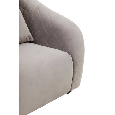Fifi Light Grey Cotton Velvet Chair – back view