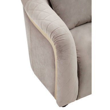 Fifi Light Grey Cotton Velvet Chair – angle view