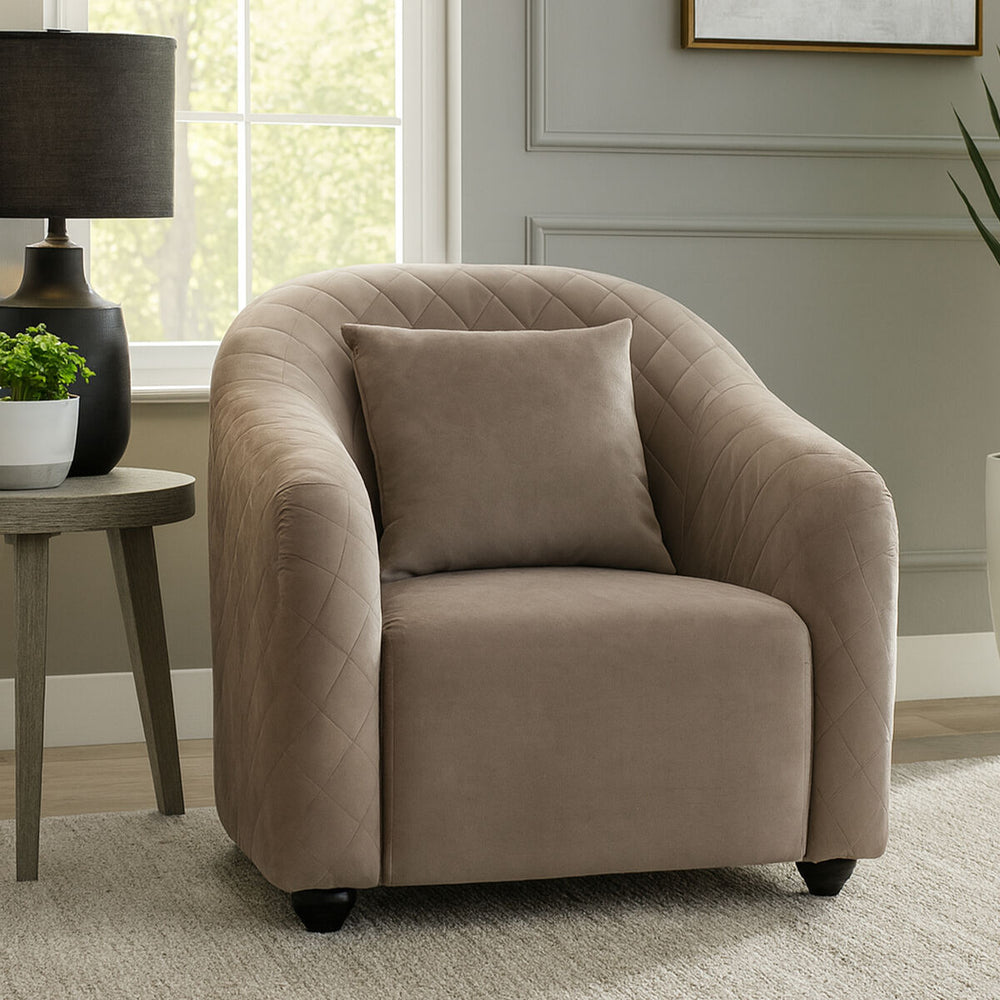 Fifi Light Grey Cotton Velvet Chair