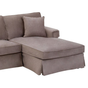 Ralph Mink Velvet 3 Seater Right Hand Chaise Sofa – back view