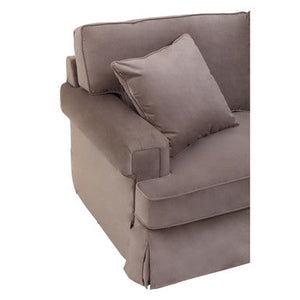 Ralph Mink Velvet 3 Seater Right Hand Chaise Sofa – angle view