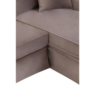 Ralph Mink Velvet 3 Seater Right Hand Chaise Sofa – side view 2